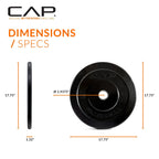 Cap Barbell Better Olympic Bumper Plate Set, Black, 15 Lb Pair