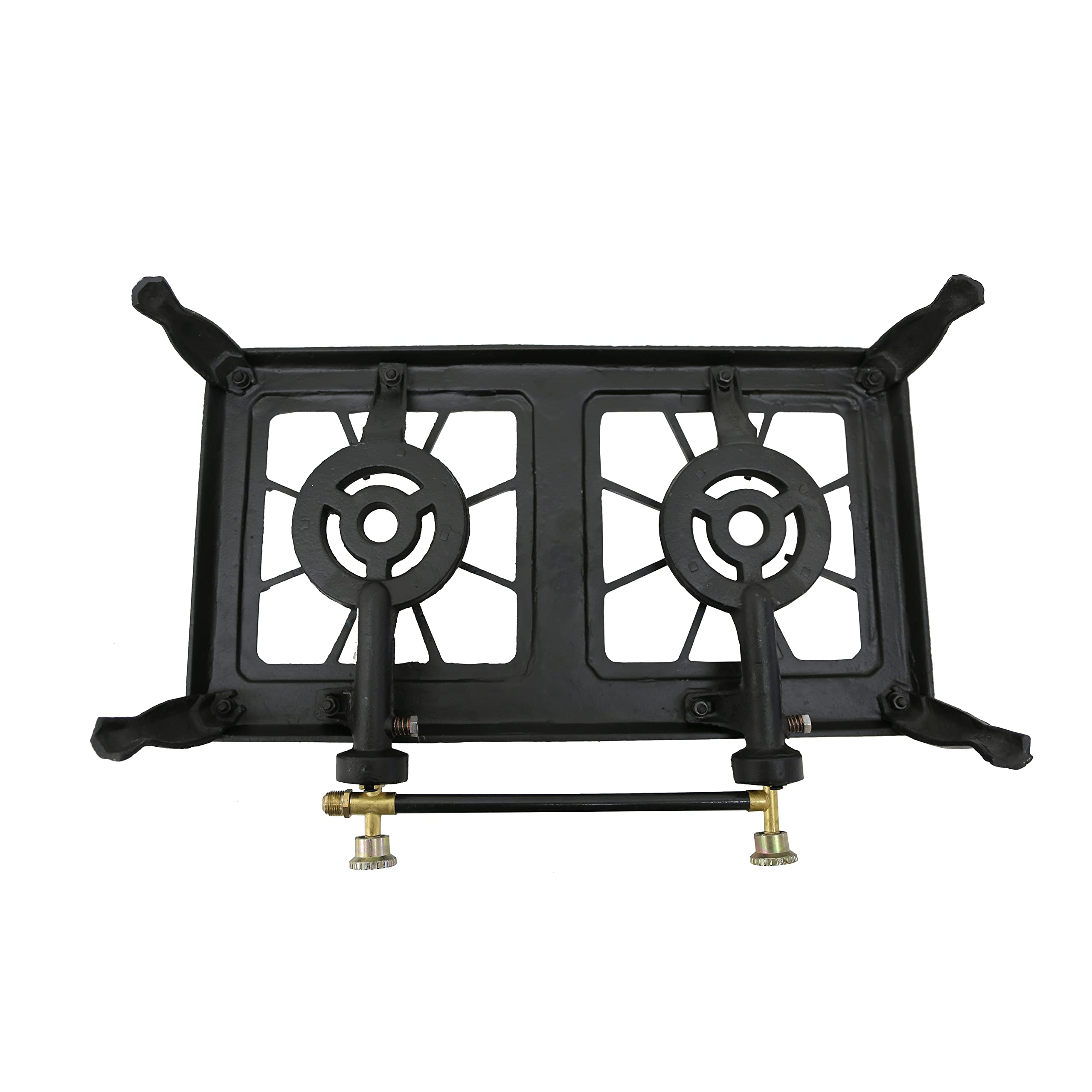 Stansport Double Burner Cast Iron Stove With Regulator Hose (209-100)