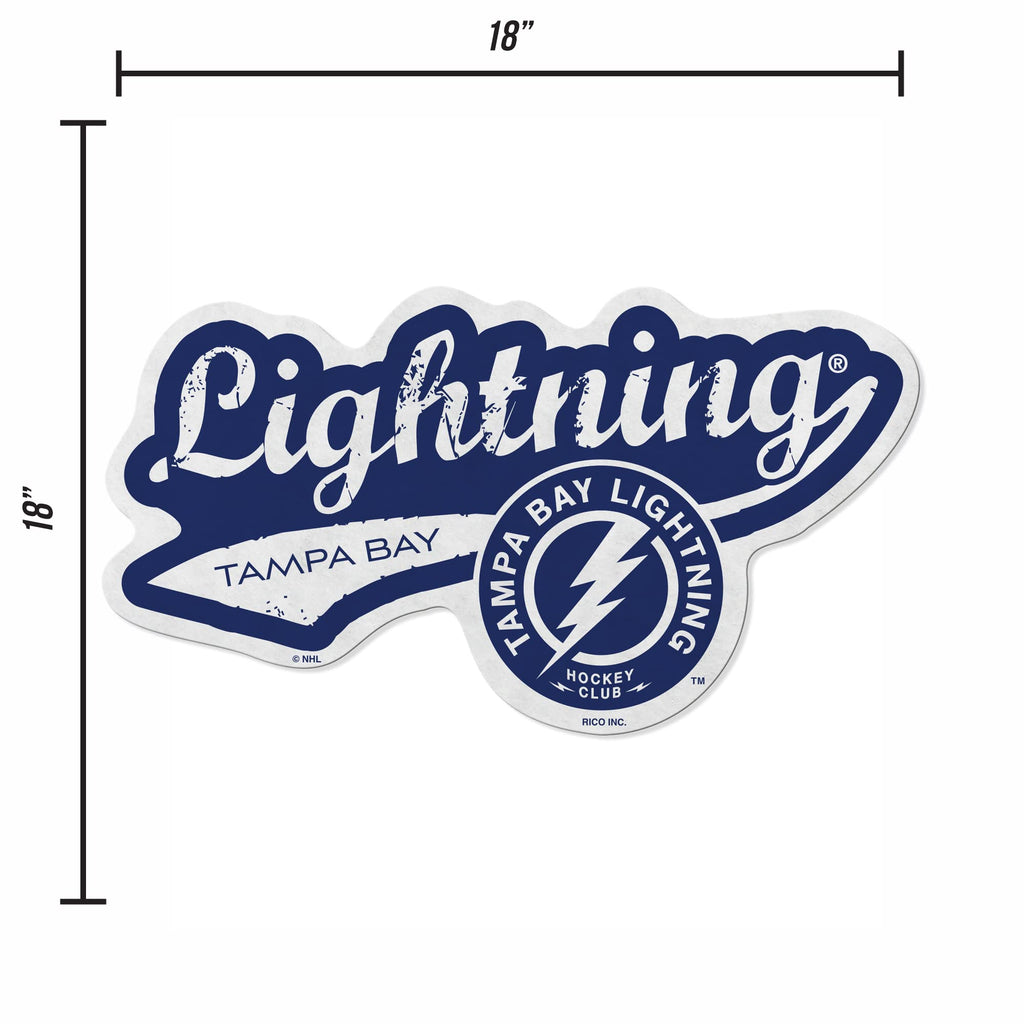 Rico Industries Nhl Tampa Bay Lightning Distressed Shape Cut Pennant - Home And Living Room D  Cor - Soft Felt Ez To Hang