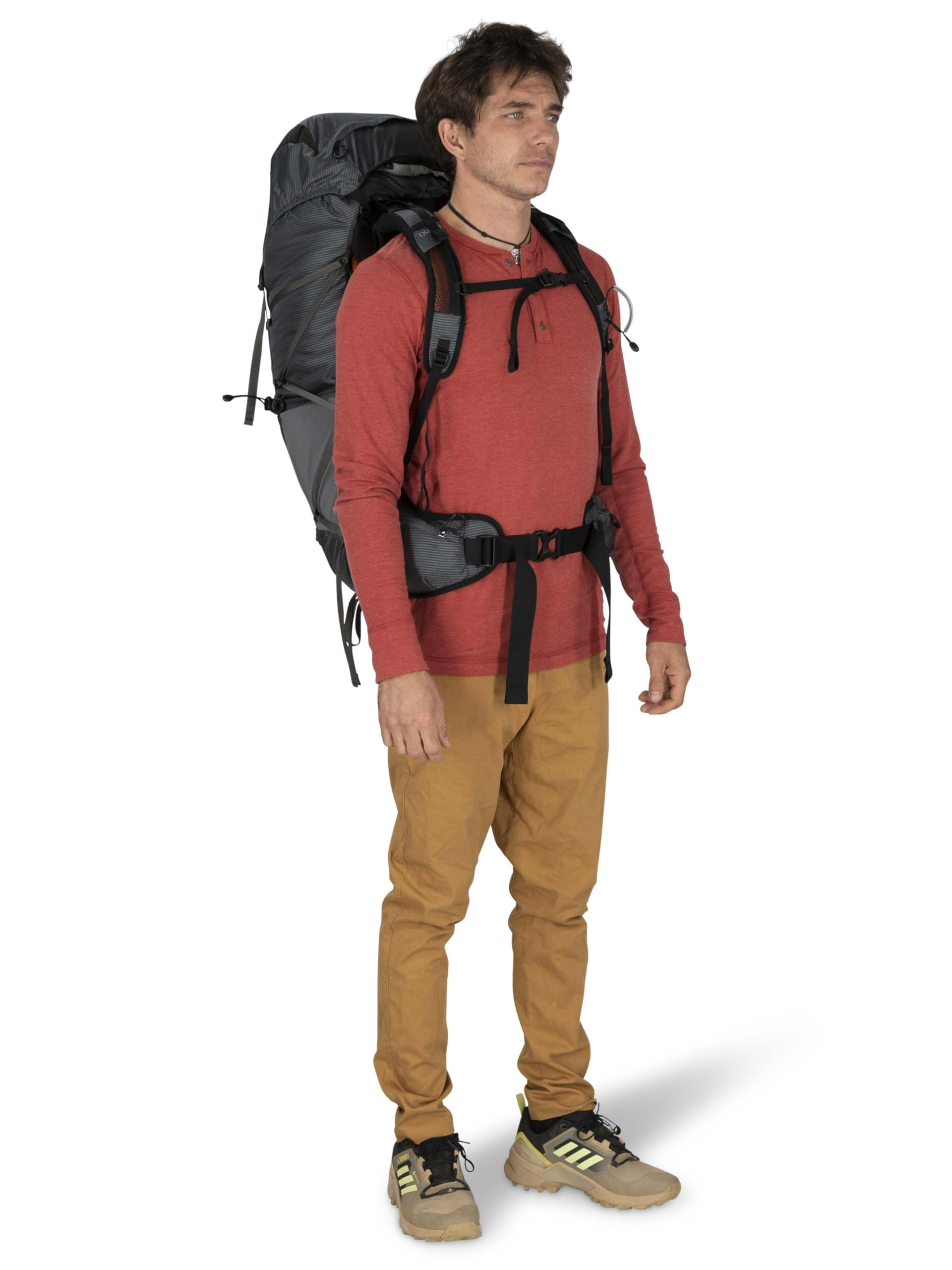 Osprey Exos 48L Mens Ultralight Backpacking Backpack, Dark Charcoal, S/M