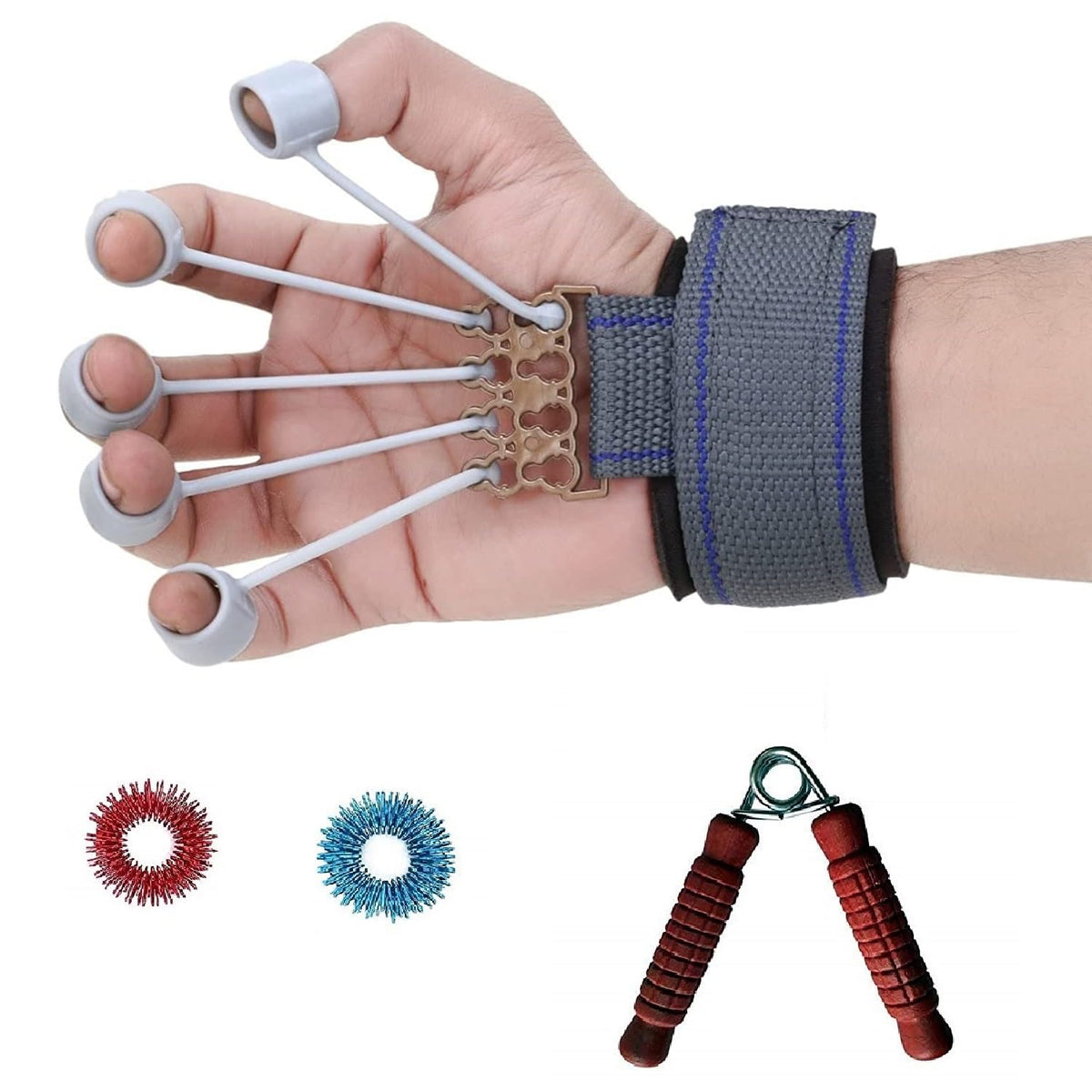 Ahcs Finger Gripper Strength Trainer Forearm Exerciser Hand Yoga Resistance Band Finger Expander Finger Extension Exerciser Clim