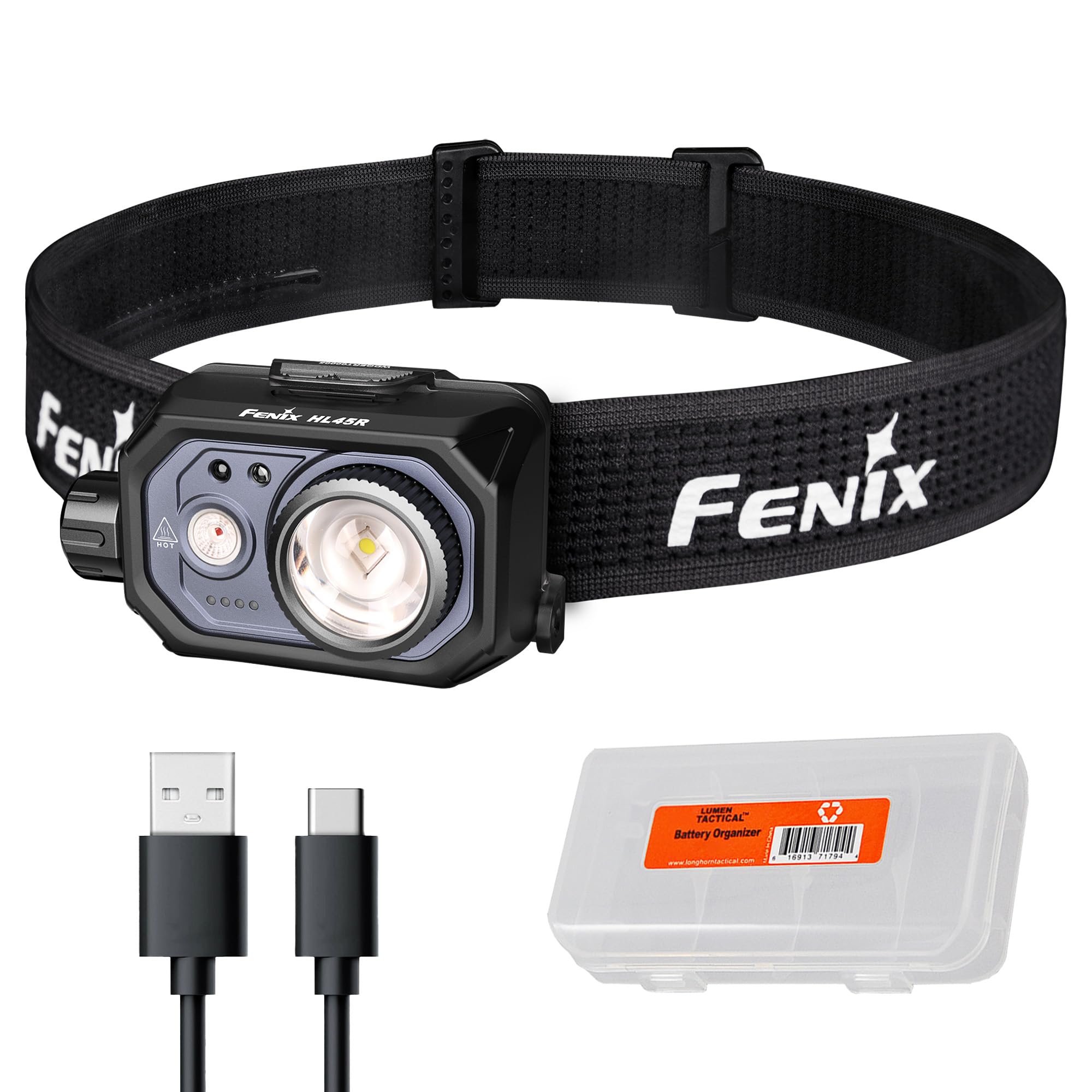 Fenix HL45R 1000 Lumen Zoomable Headlamp, USB-C Rechargeable, 3X AAA Dual Fuel, Gesture Sensing, Adjustable Focus with Floodligh