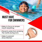 Splaqua Swimming Nose Clip With String - Comfortable Soft Latex Plugs For Kids And Adults - Neutral Beige (One Pack)
