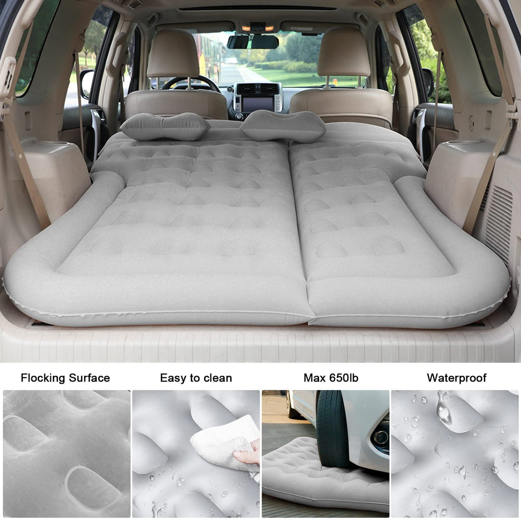 Iswees Car Bed Suv Air Mattress, Car Air Mattress With Home Power Adapter, Electric Pump, 2 Inflatable Pillows And 2 Footrests F