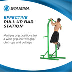 Stamina Outdoor Fitness Power Tower Dip Bar - Pull Up Bar Station With Smart Workout App - Dip Bars For Home Workout - Up To 300