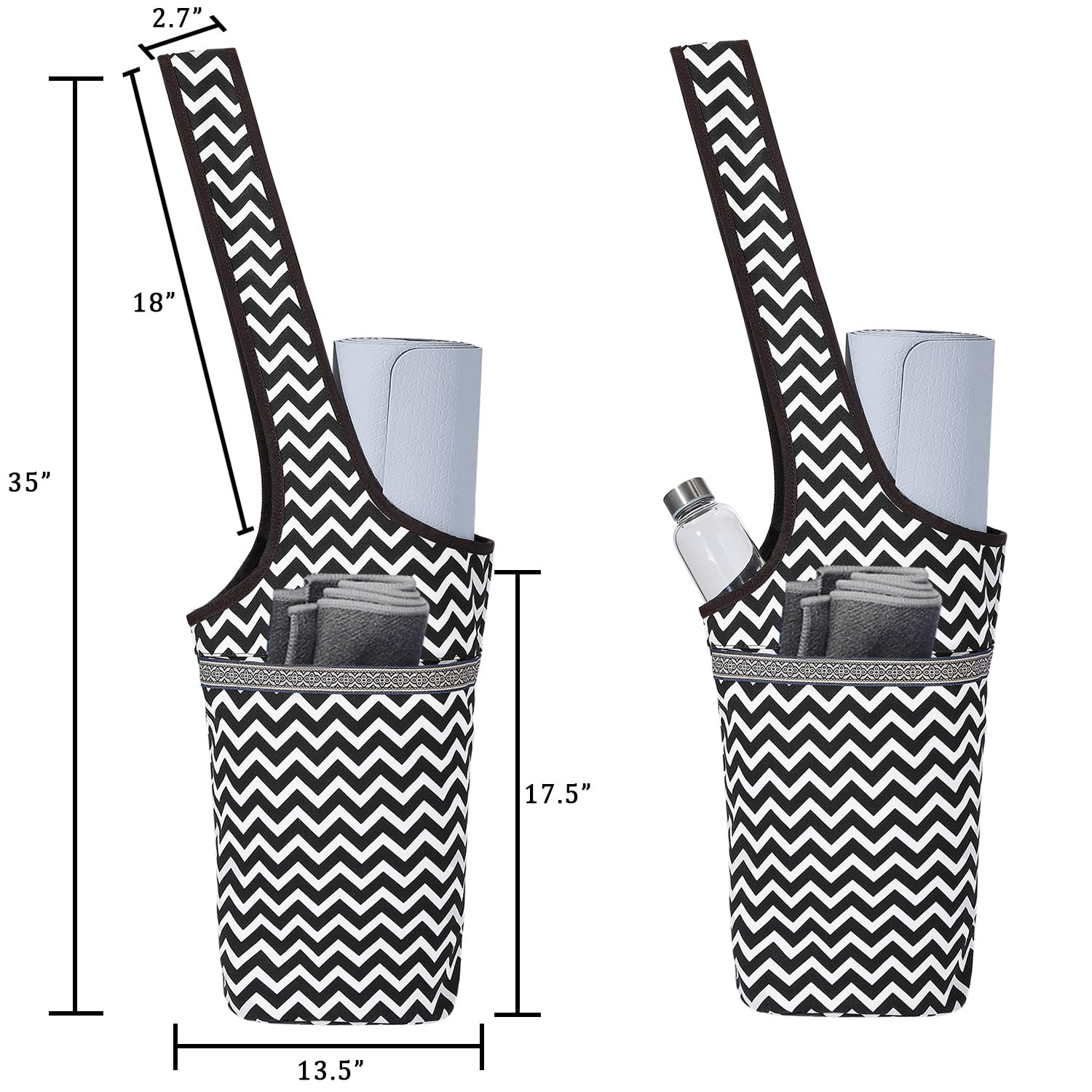 Ewedoos Yoga Mat Bag Yoga Bags With Large Size Pocket And Zipper Pocket, Fit Most Size Mats