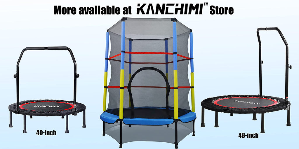 Kanchimi 40 Folding Mini Fitness Indoor Exercise Workout Rebounder Trampoline with Handle, Max Load 330lbs(Green)