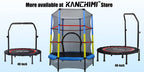 Kanchimi 40 Folding Mini Fitness Indoor Exercise Workout Rebounder Trampoline with Handle, Max Load 330lbs(Green)