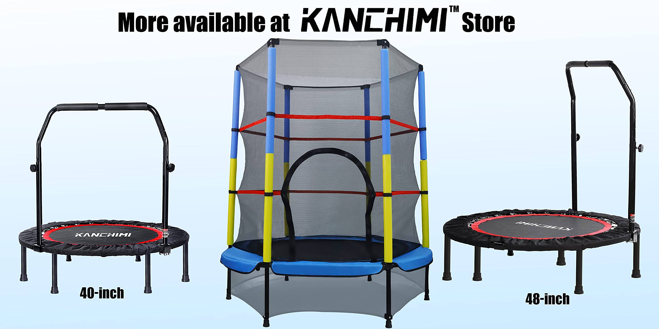 Kanchimi 40 Folding Mini Fitness Indoor Exercise Workout Rebounder Trampoline with Handle, Max Load 330lbs(Green)