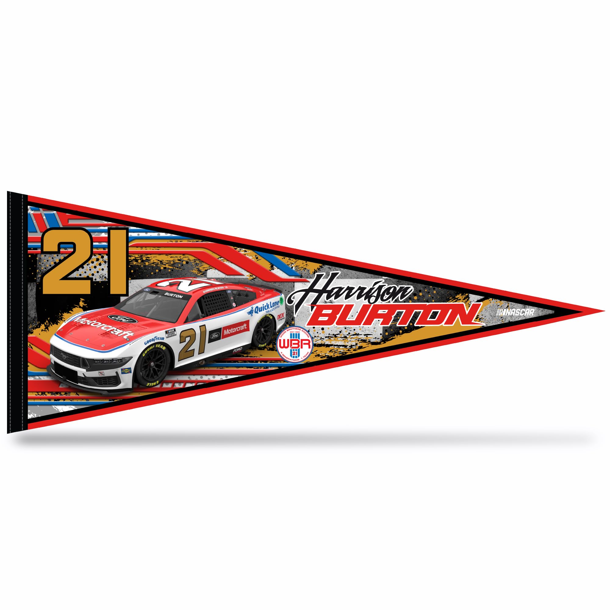 Rico Industries Nascar Racing Harrison Burton No. 21 12'' X 30'' Felt Wall D  Cor Pennant - Great For Home/Bed Room/Man Cave D