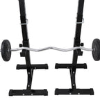 F2C Max Load 550Lbs Pair Of Adjustable 40''-66'' Squat Rack Sturdy Steel Squat Barbell Free Bench Press Stands Gym/Home Gym Port