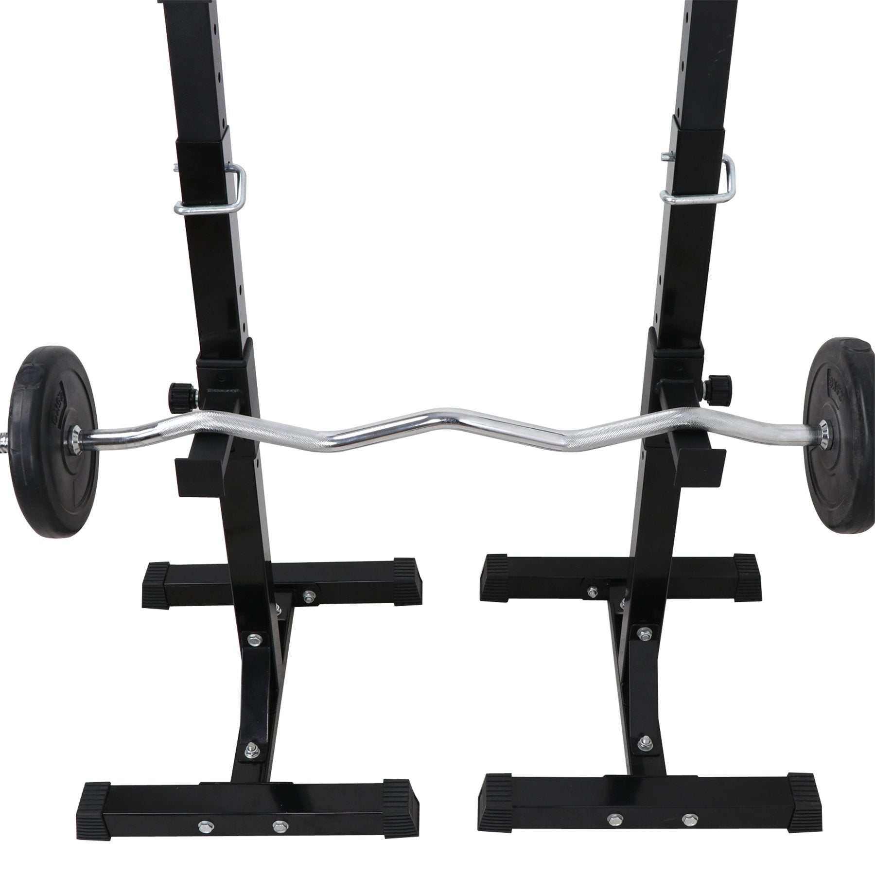 F2C Max Load 550Lbs Pair Of Adjustable 40''-66'' Squat Rack Sturdy Steel Squat Barbell Free Bench Press Stands Gym/Home Gym Port
