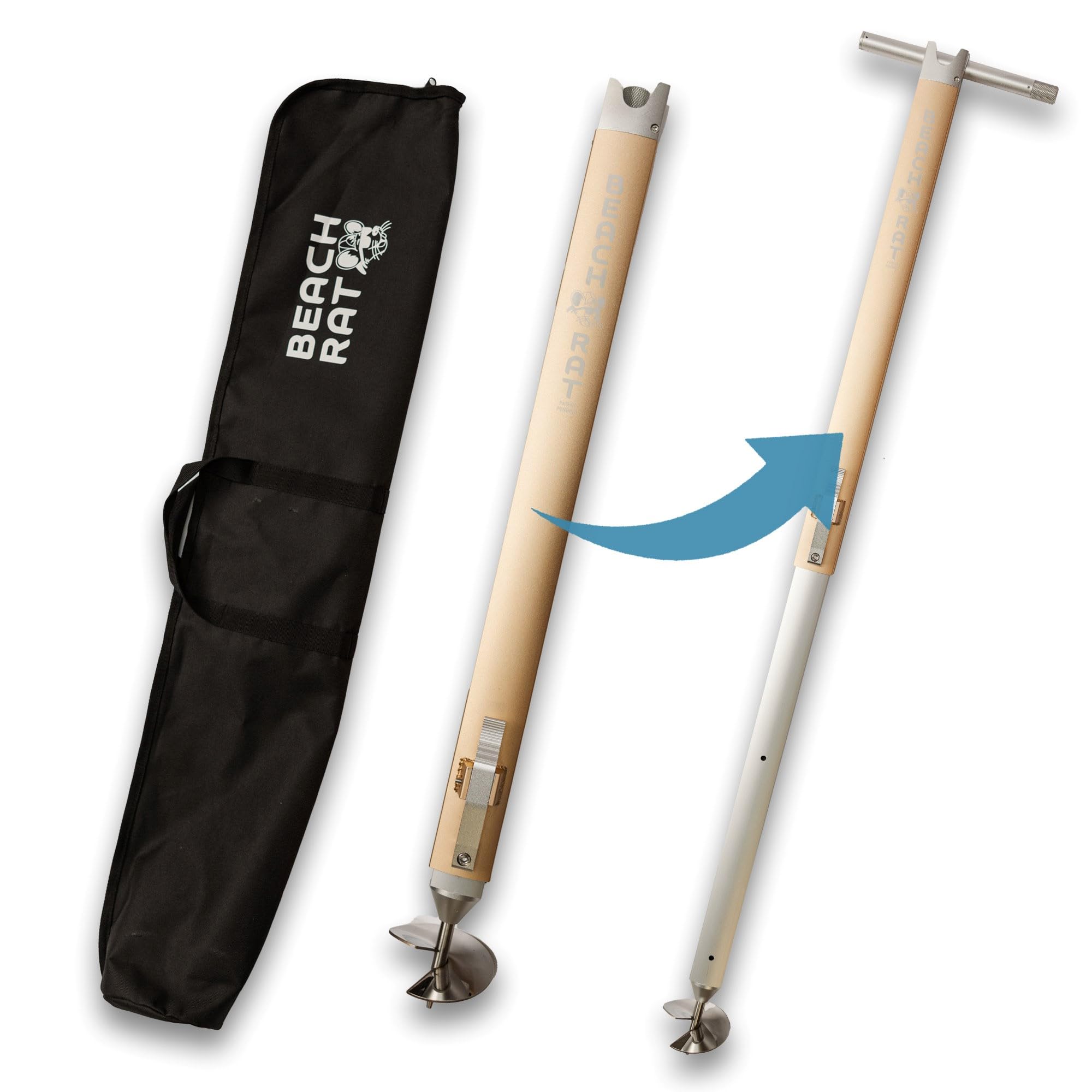Beach Rat Anchor & Storage Case - Pontoon/Fishing Boat/Ski Boat Anchor for Shallow Water & Sandbar - High Strength Telescoping A