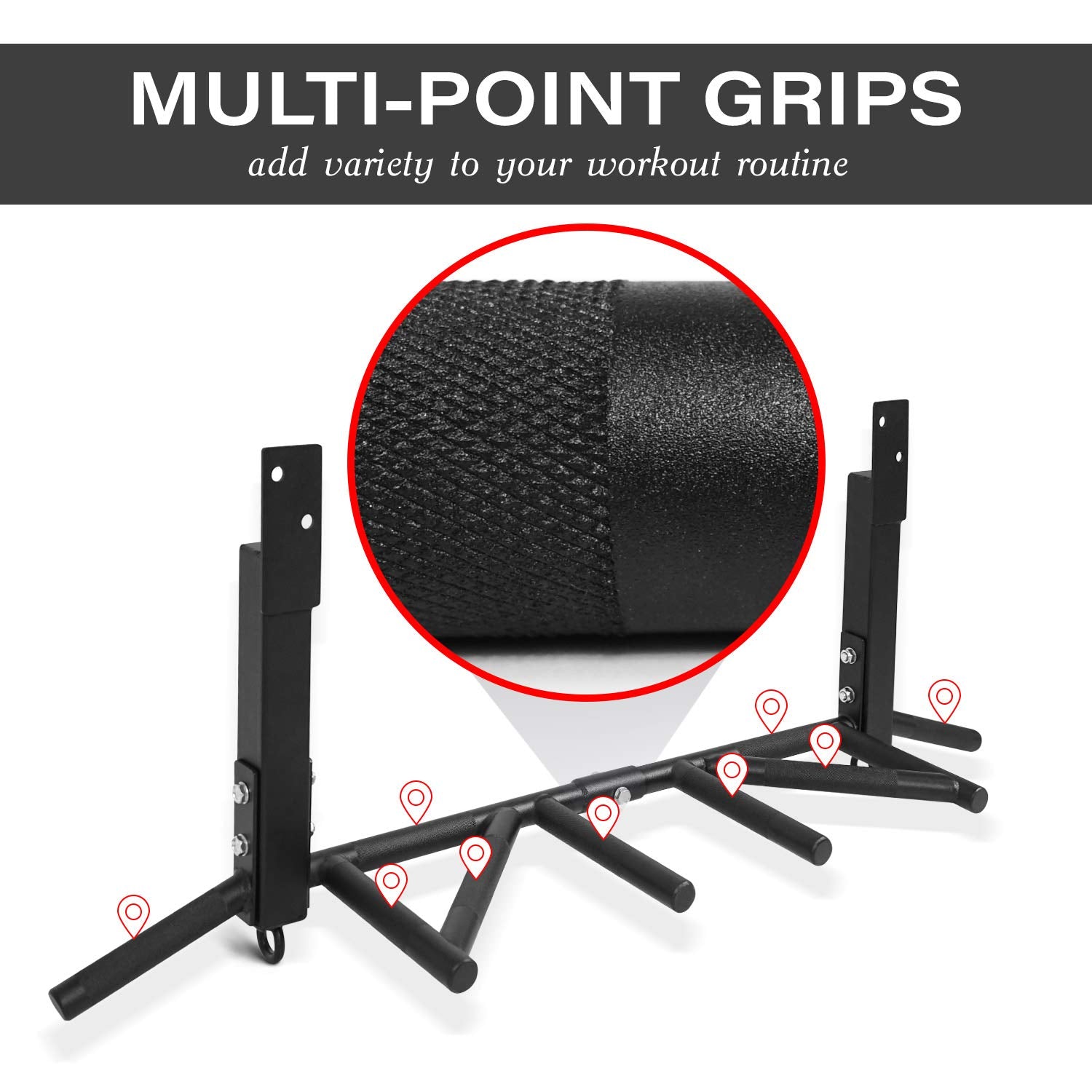 Yes4All Joist Mounted Pull Up Bar - Multi Grips Pull Up Bar/Chin Up Bar