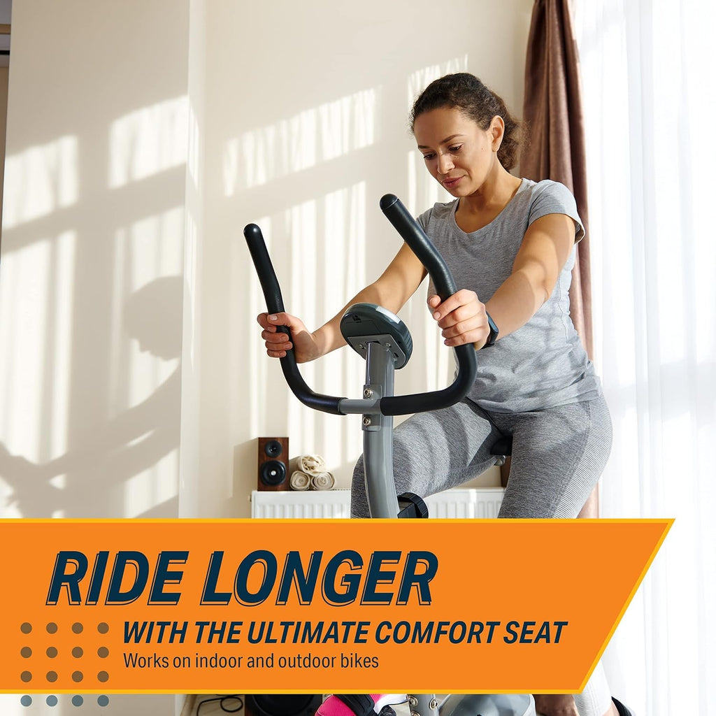 Bikeroo Oversized Bike Seat - Peloton Seat Cushion - Bicycle Saddle Replacement - Wide Cushioned Comfortable Seat For Men & Wome