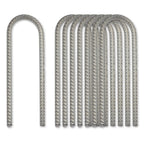 Pinnacle Mercantile 8 Pack Trampoline Wind Stakes Anchors Extra Heavy Duty Galvanized 12 Inch Long 1/2 Inch Round U Shaped Made 