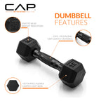 Cap Barbell 5 Lb Coated Hex Dumbbell Pair With Black Handle