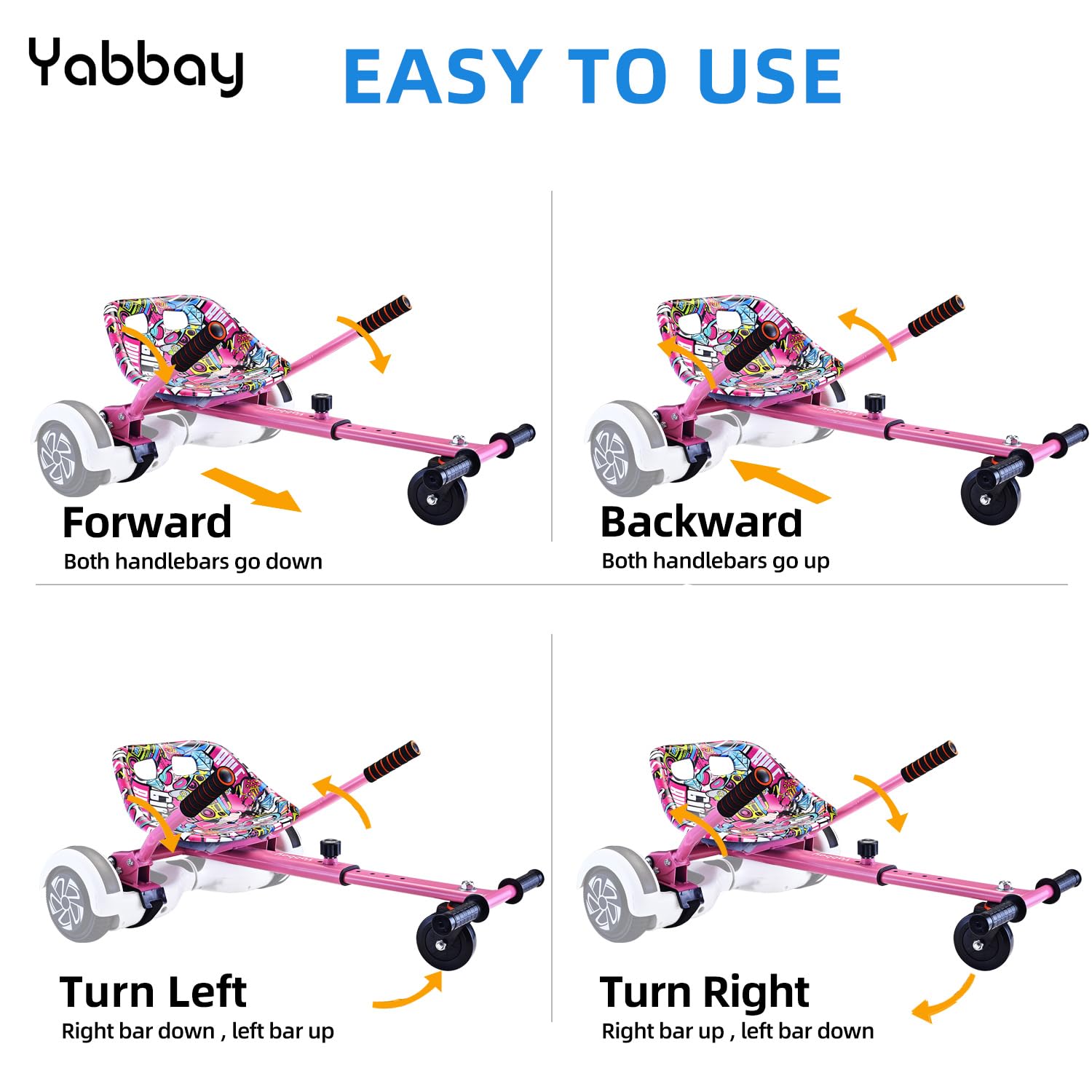 Eco-Friendly Hoverboard Seat Attachment - Cool Seat, Swivel Wheel, Adjustable Length - Compatible With 6.5, 8, 8.5, 10 Hoverboar