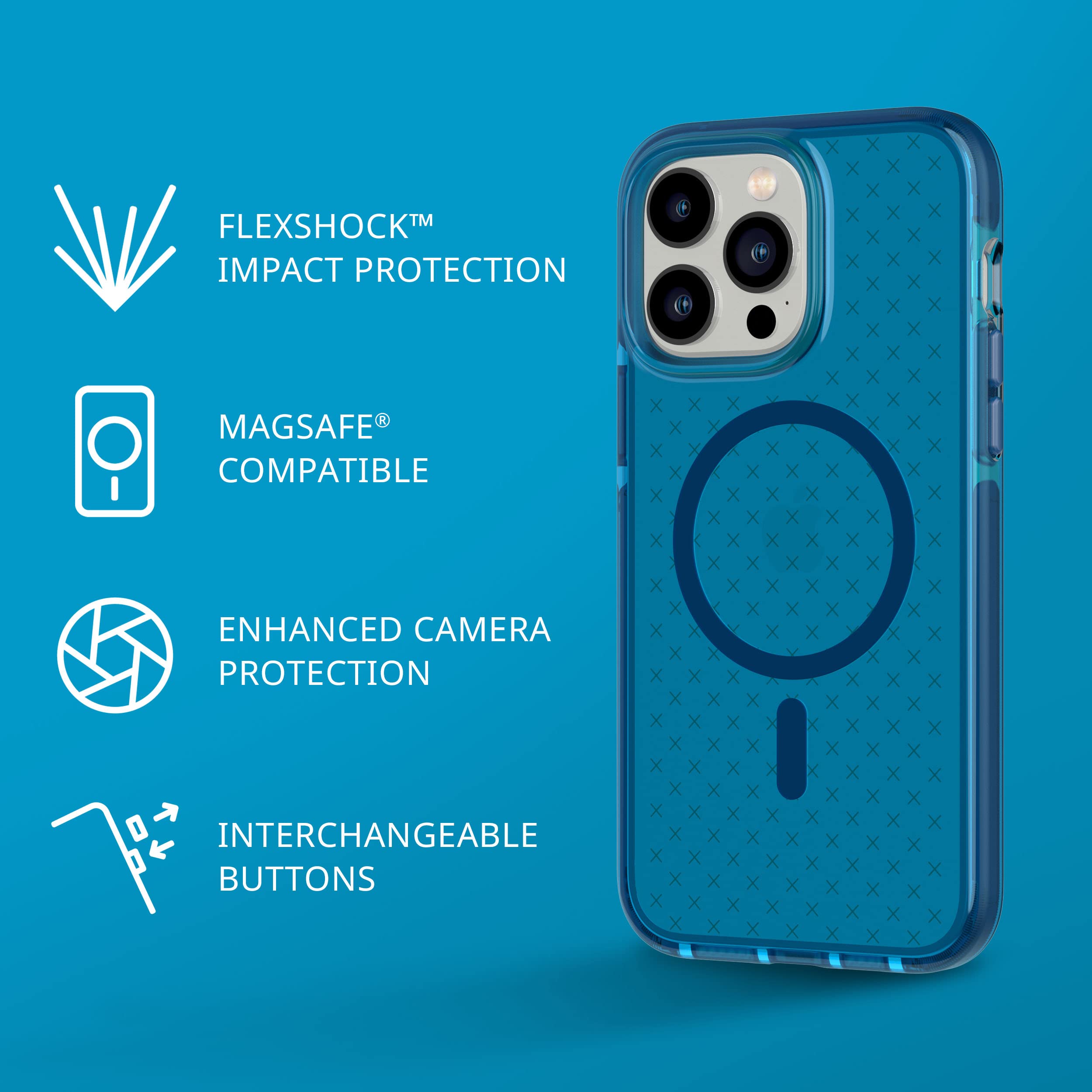 Tech21 Iphone 14 Pro Max Evo Check Compatible With Magsafea - Shock-Absorbing  Slim Protective Phone Case With 16Ft Flexshock Mu