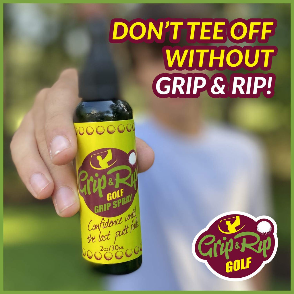 Grip N Rip Golf Grip Spray 4 Oz - Powerful Tacky Spray - All-In-One Golf Grip Trainer - Long-Lasting Hold and Course Tack Soluti