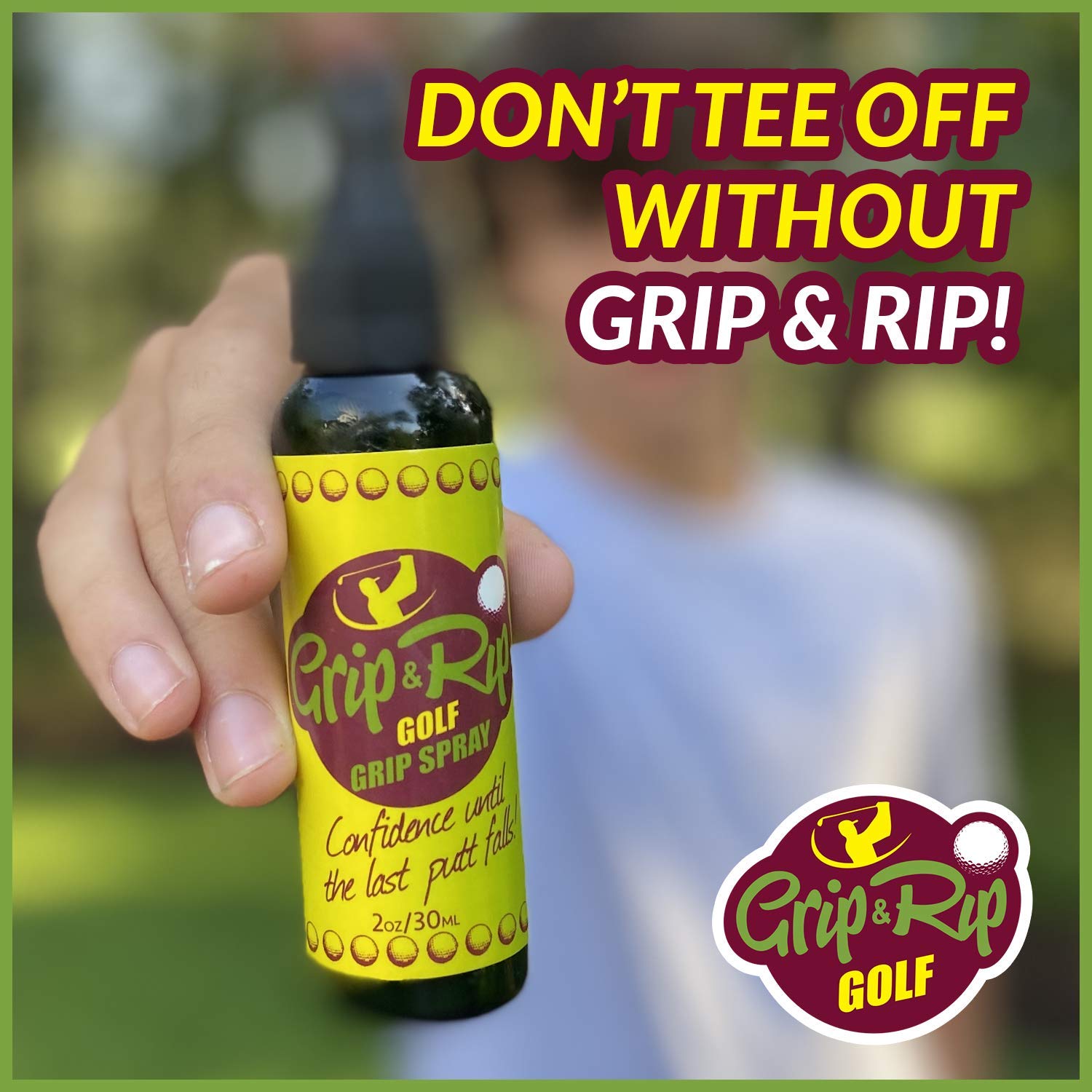 Grip N Rip Golf Grip Spray 4 Oz - Powerful Tacky Spray - All-In-One Golf Grip Trainer - Long-Lasting Hold and Course Tack Soluti