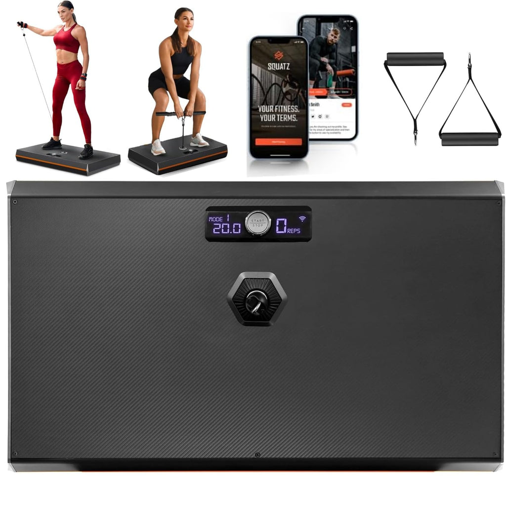 Squatz Pluto Fitness Board - Multifunctional Workout Device With Standard, Eccentric, And Isokinetic Training Modes, Wifi And Bl