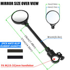 Ryango Bike Mirror, Adjustable Bike Mirrors Handlebar Rearview Mirror, Acrylic Convex Round Bike Rear View Mirrors For Handlebar