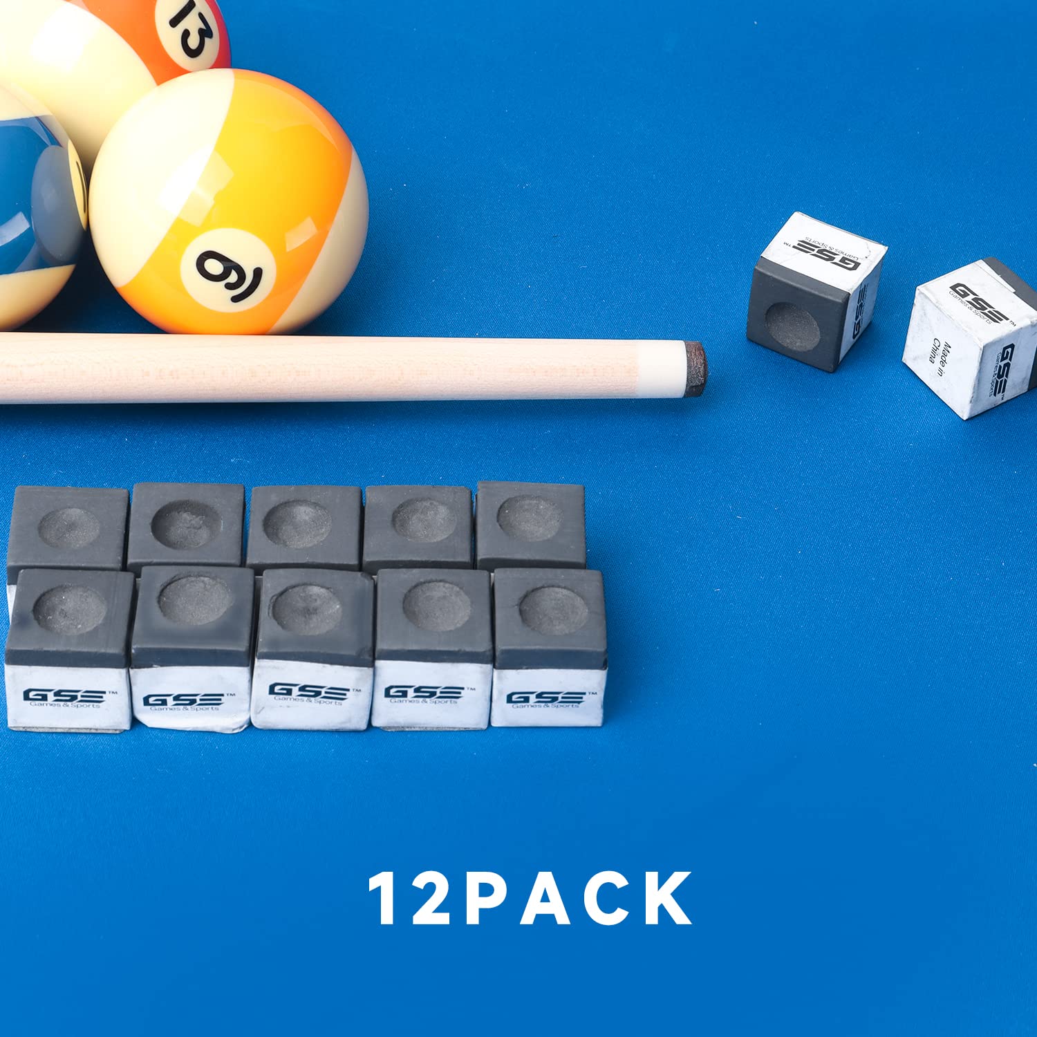 Gse 12-Pack Billiard/Pool Cue Chalks, Billiard Pool Table Accessories For Home/Tournament Use (Black)