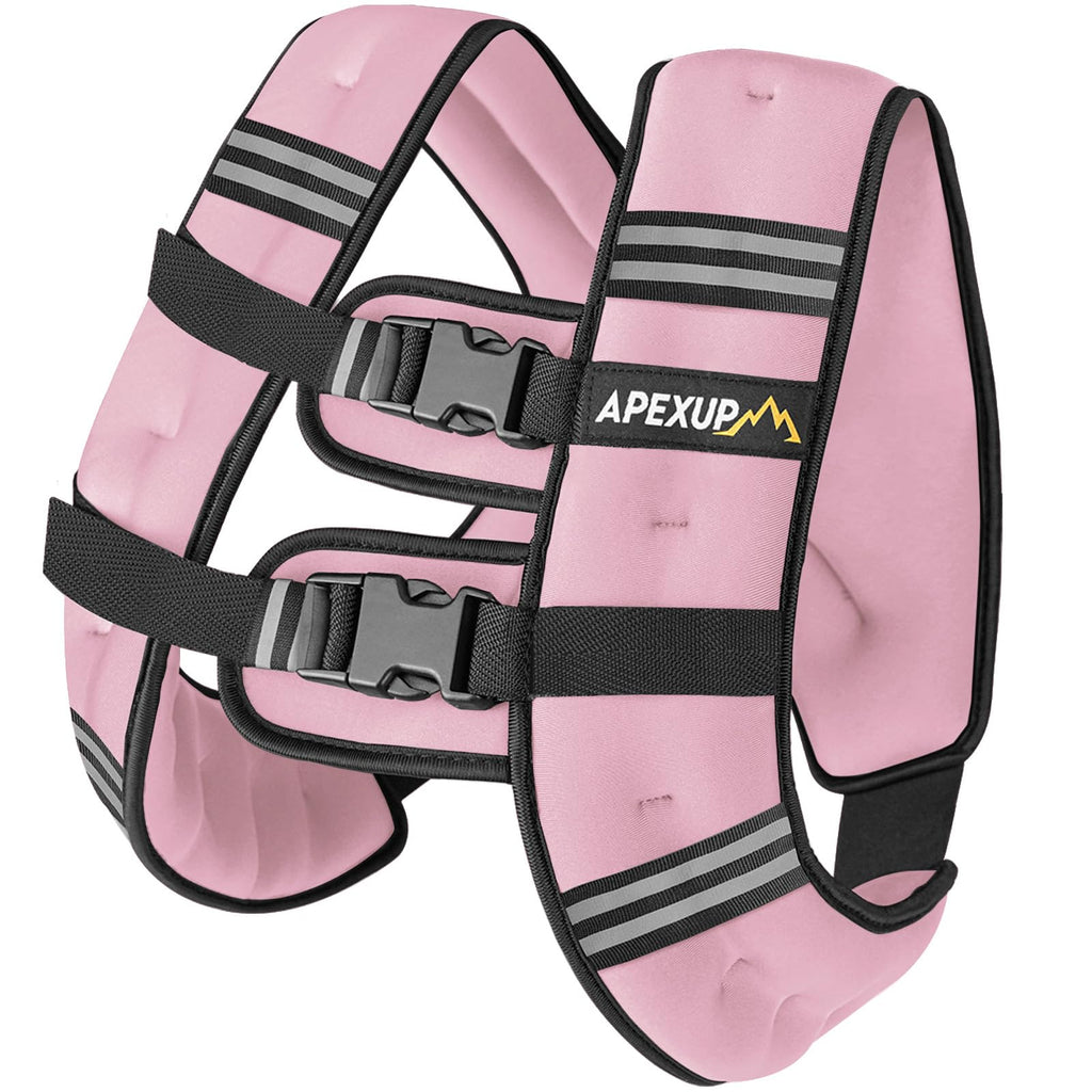 APEXUP 20lbs Weighted Vest Men Women, Weight Vest for Women Workout Equipment for Strength Training Running (Pastel Pink)