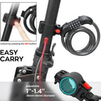 Seway Scooter Lock Cable For Xiaomi Mijia M365 Es Series, Bicycle Combination Locks Coiled Chain Lock Basic Self Coiling Core St