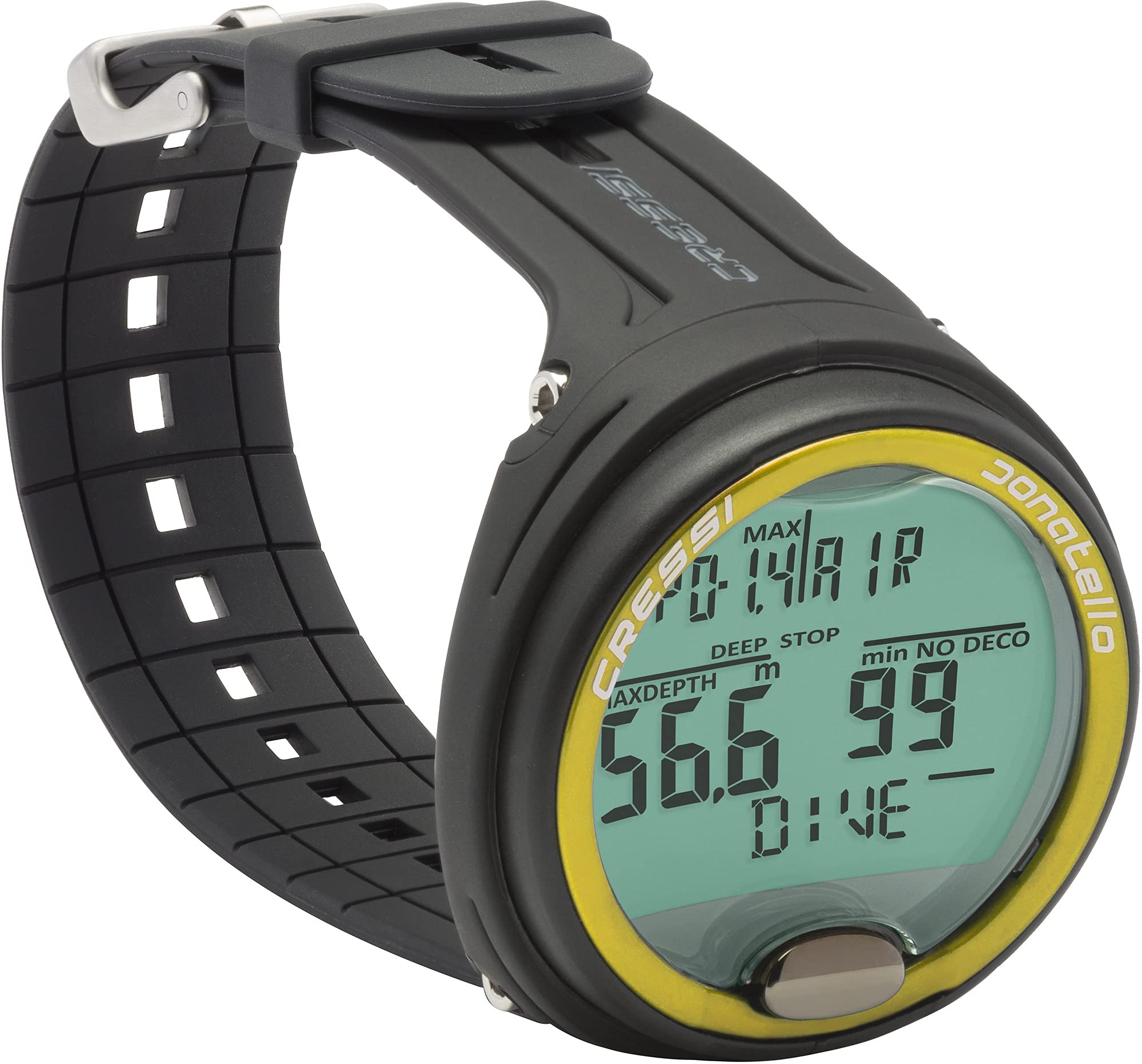 Cressi Donatello Wrist Dive Computer - Black/Yellow - Air & Nitrox Modes Dive Watch - HD Backlit Display Sports Watch - Free Div