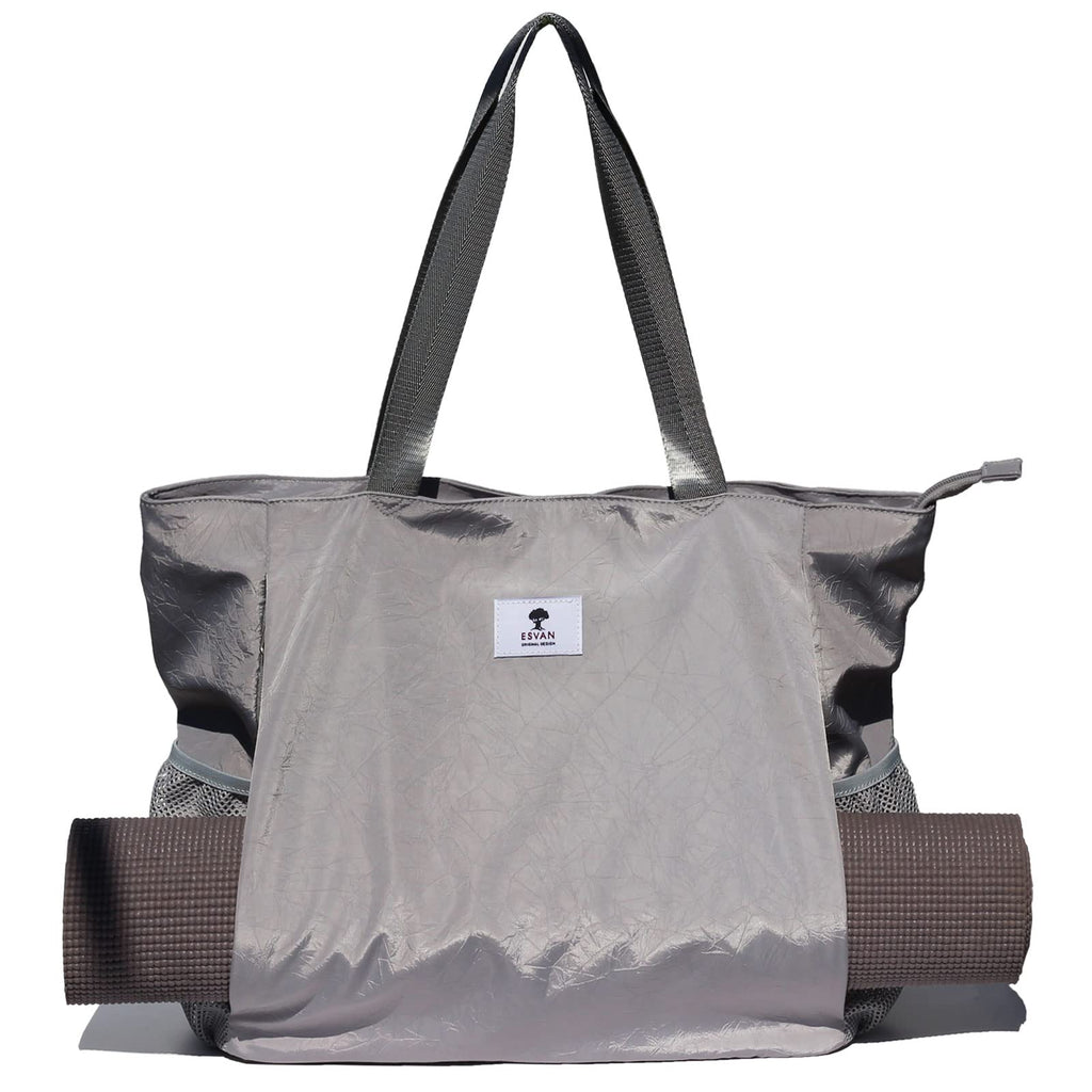 Esvan Yoga Mat Bag Yoga Tote Carrier Shoulder Bag Carryall Tote For Office,Yoga,Pilates,Travel,Beach And Gym (F Gray)