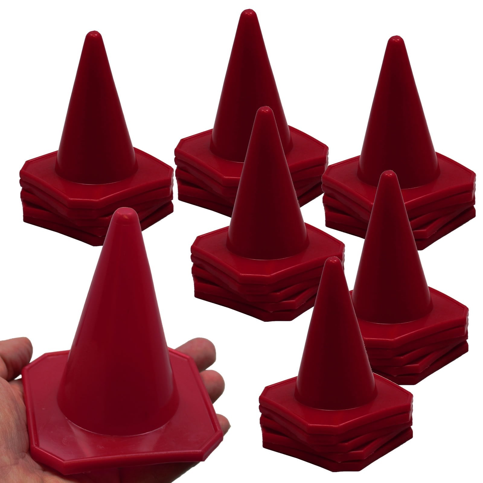 Bluedot Trading 4    Red Mini Plastic Traffic Cones | Set of 30 for Agility Training, RC Racing, Outdoor Activities, Sports Dril