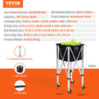 Vevor Foldable Tennis Ball Hopper, Holds 150 Tennis Balls, Lightweight Aluminum Alloy Tennis Ball Basket Cart With Wheels, Remov