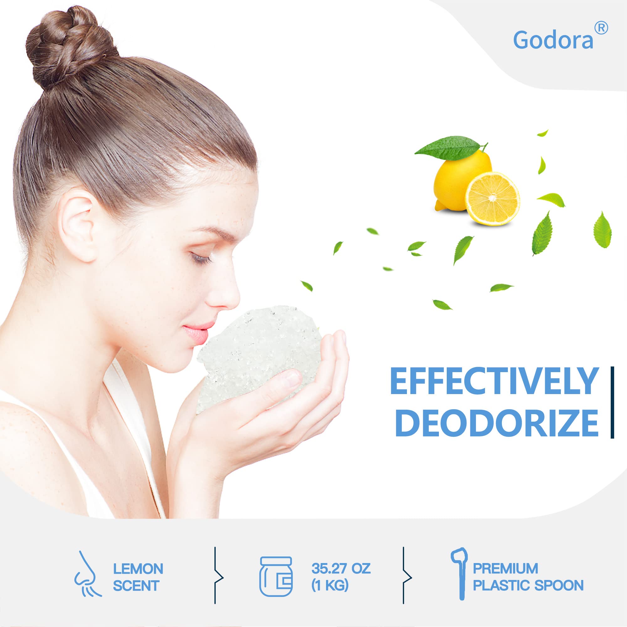 Godora 2.2Lb Eco-Friendly Toilet Urine Powder With Spoon, Fast-Absorbing Camping Toilet Chemicals, Rapidly Biodegradable Eco Gel