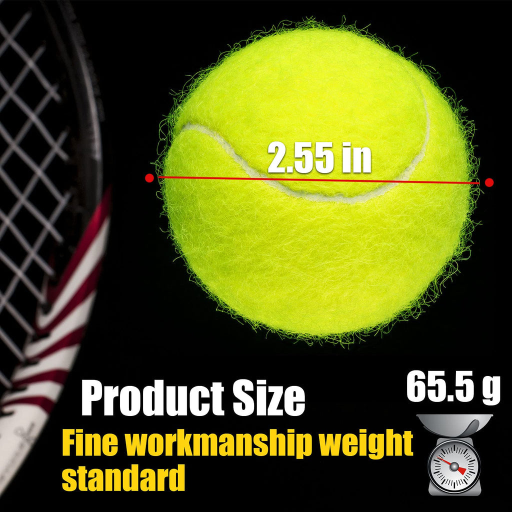 Gkk Tennis Balls 12 Pack Durable Pressurized Tennis Balls Yellow Felt Training Tennis Balls High Bounce Practice Tennis Balls Fo