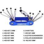 Ybeki Bike Repair Tool Kits - Bicycle Tool Set With Saddle Bag And Bicycle Multi-Tool Chain Tool (Blue Tool Kits 10 In 1 + Bag)