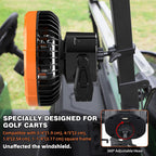 Aipset Rechargeable Golf Cart Fan, 10400Mah Battery, 3-Speed, Led Light, 36 Hrs Work, Remote Control, Hang Hook, Usb & Type C Po