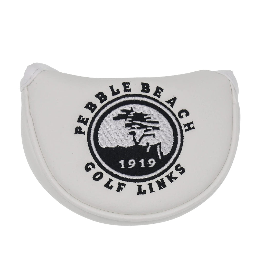 Histar Pebble Beach Magnetic Closure Golf Small Mallet Shaped Putter Cover For Scotty Cameron (White)