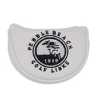 Histar Pebble Beach Magnetic Closure Golf Small Mallet Shaped Putter Cover For Scotty Cameron (White)