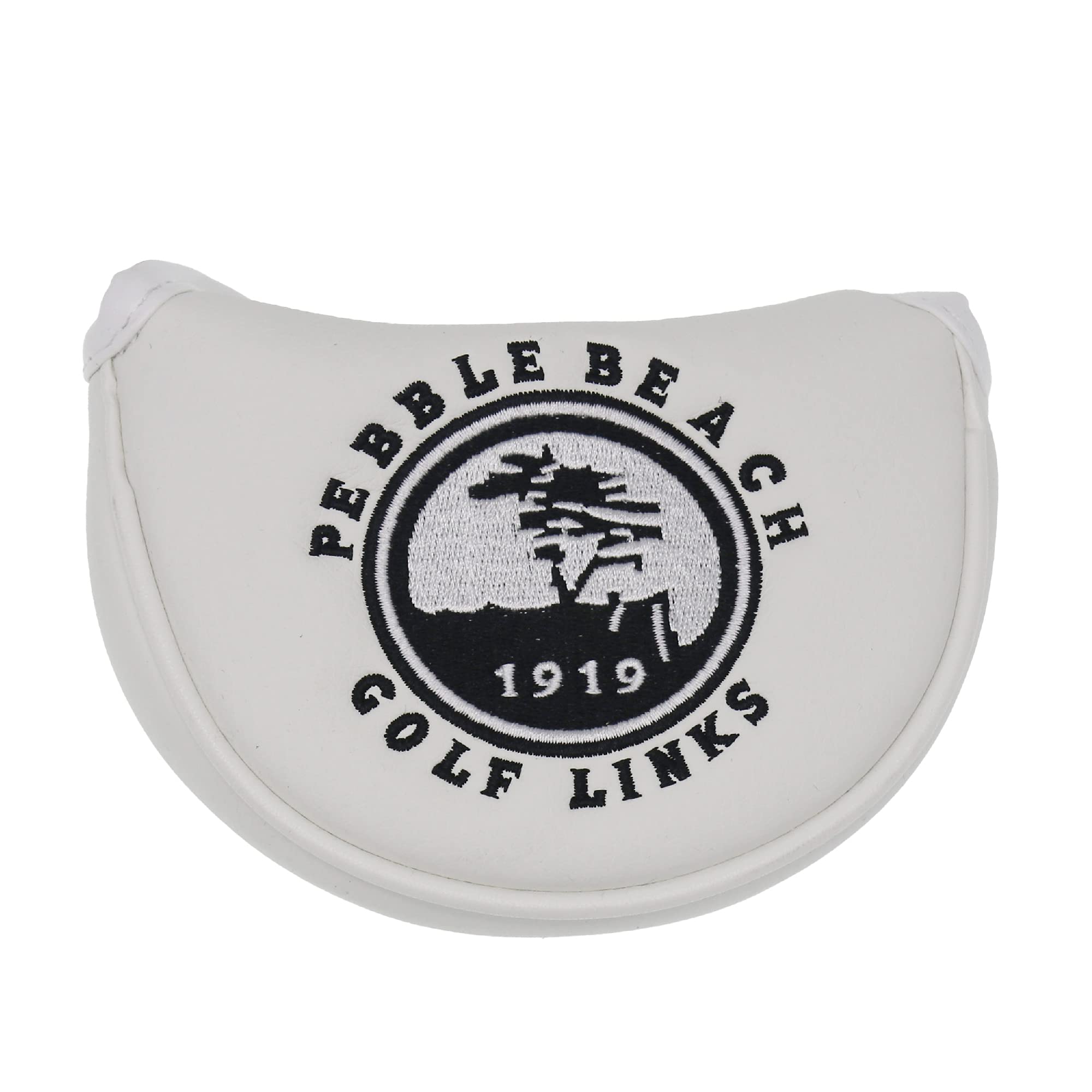 Histar Pebble Beach Magnetic Closure Golf Small Mallet Shaped Putter Cover For Scotty Cameron (White)