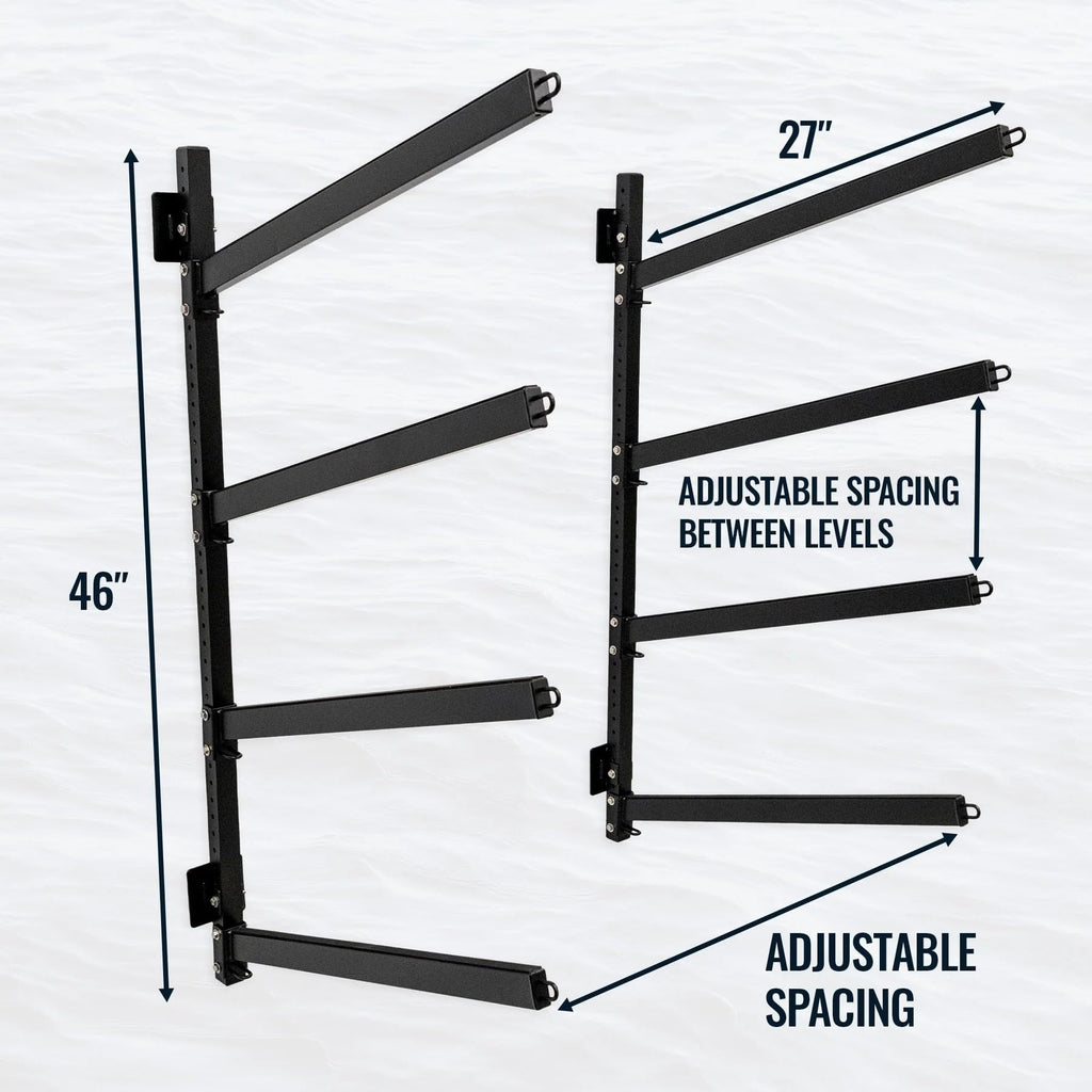 Storeyourboard Outdoor Standup Paddleboard Rack, Wall Mount, Holds 400 Lbs, Adjustable Storage Stand, Heavy-Duty Metal Organizer