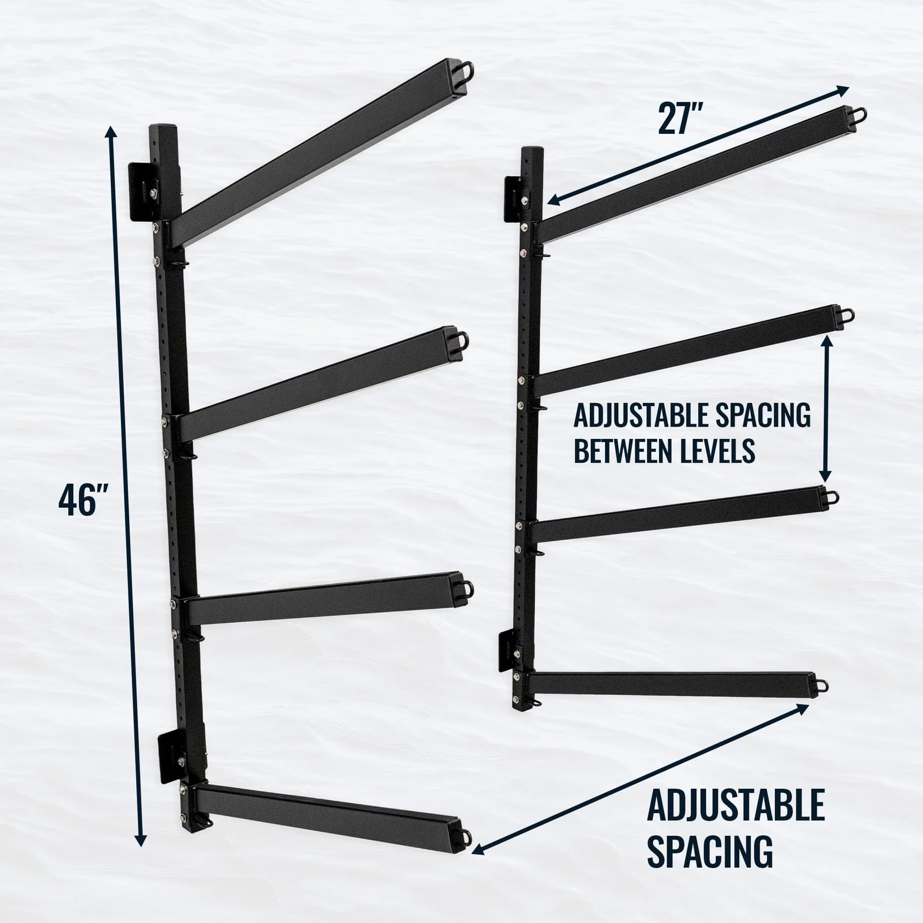 Storeyourboard Outdoor Standup Paddleboard Rack, Wall Mount, Holds 400 Lbs, Adjustable Storage Stand, Heavy-Duty Metal Organizer