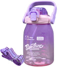 Toyshine 1000ml Tritan LeakProof BPA Free Large Capacity Anti Spill Big Belly Portable Handle and strap Water Bottle with Straw