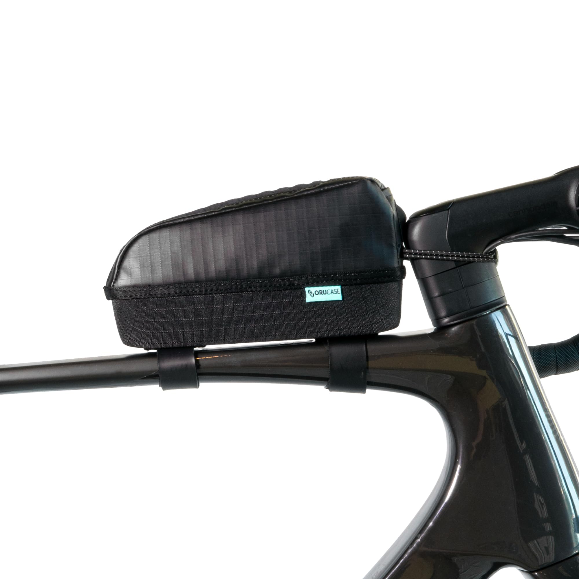 ORUCASE Top Tube Bag HC (1L) - Waterproof Bike Top Tube Bag with Magnetic One-Hand Access, Rigid Molded Base, Cable Port - Strap