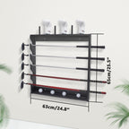 Golf Club Holder Rack - Indoor Wooden 5 Golfs Putter Storage Wall Mount Stand, Organizer For Sticks Clubs/Putter/Golf Balls/Head