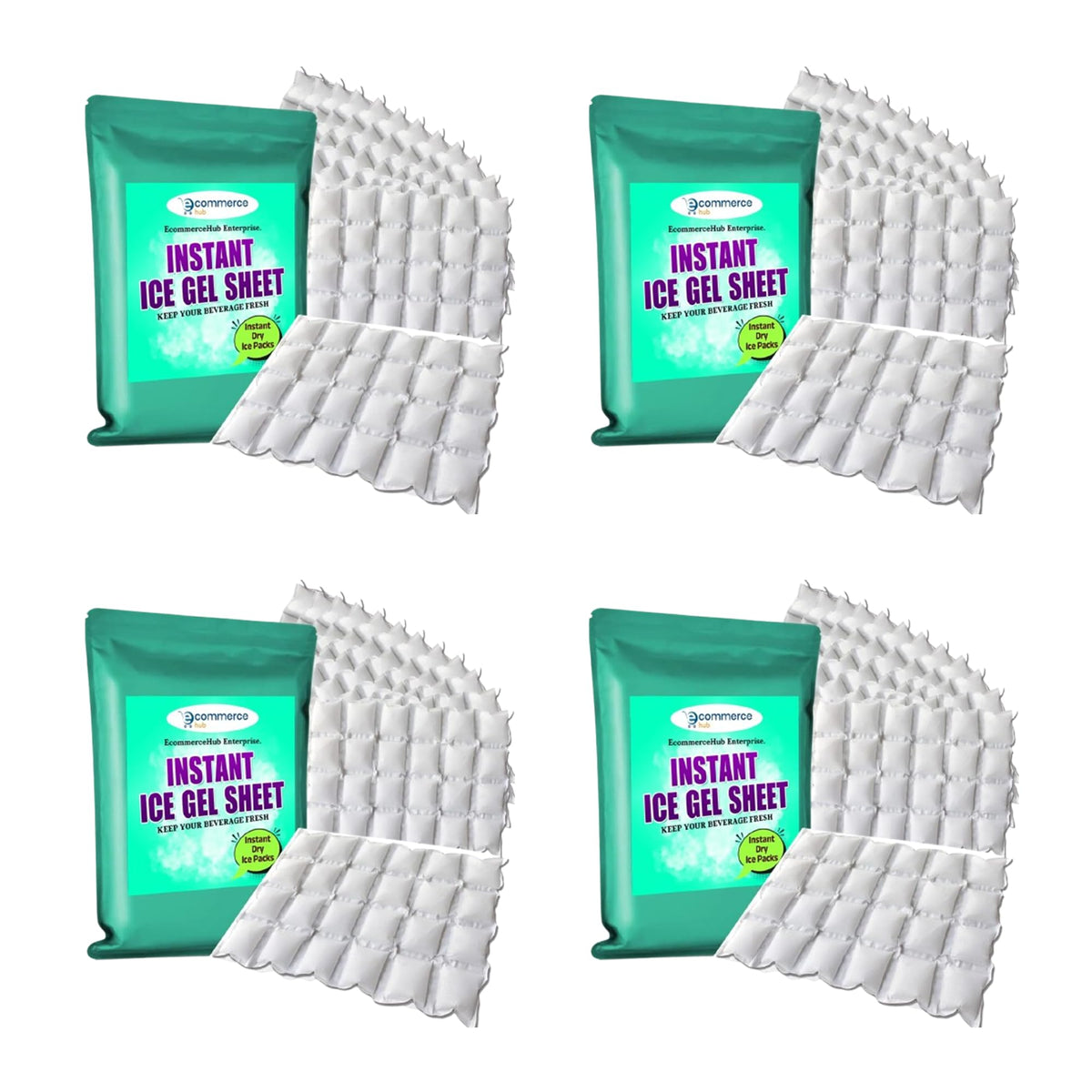 Ecommercehub Ice Gel Pack Sheet, Ice Packs For Cooler And Shipping, Long Lasting Dry Ice Packs For Shipping Frozen Food Freezer