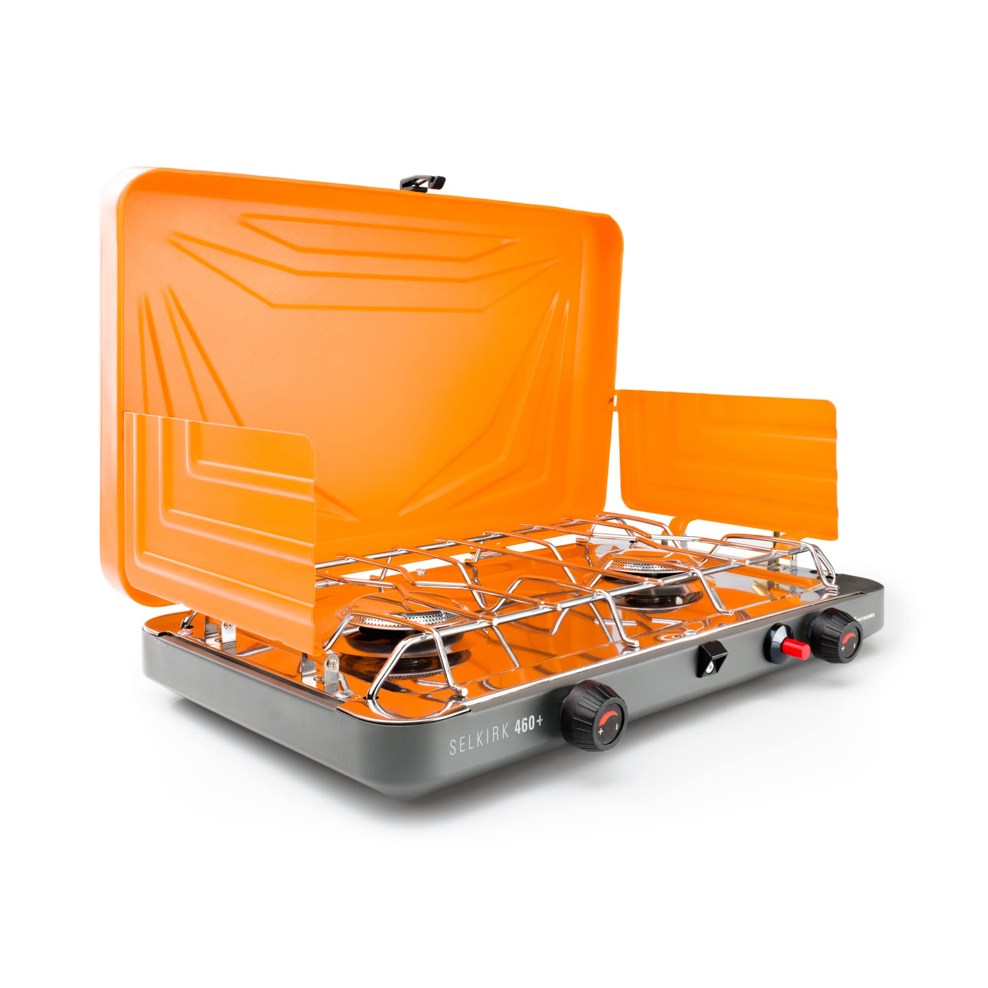 GSI Outdoors Selkirk 460+, Portable Outdoor Camping Stove, 2-Burner Propane Grill, 14,000 BTU High-Output Adjustable Burners, In