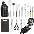Camping Cooking Utensils Set, Stainless Steel Grill Tools, Camping Bbq Cookware Gear And Equipment For Travel Tenting Rv Van Pic