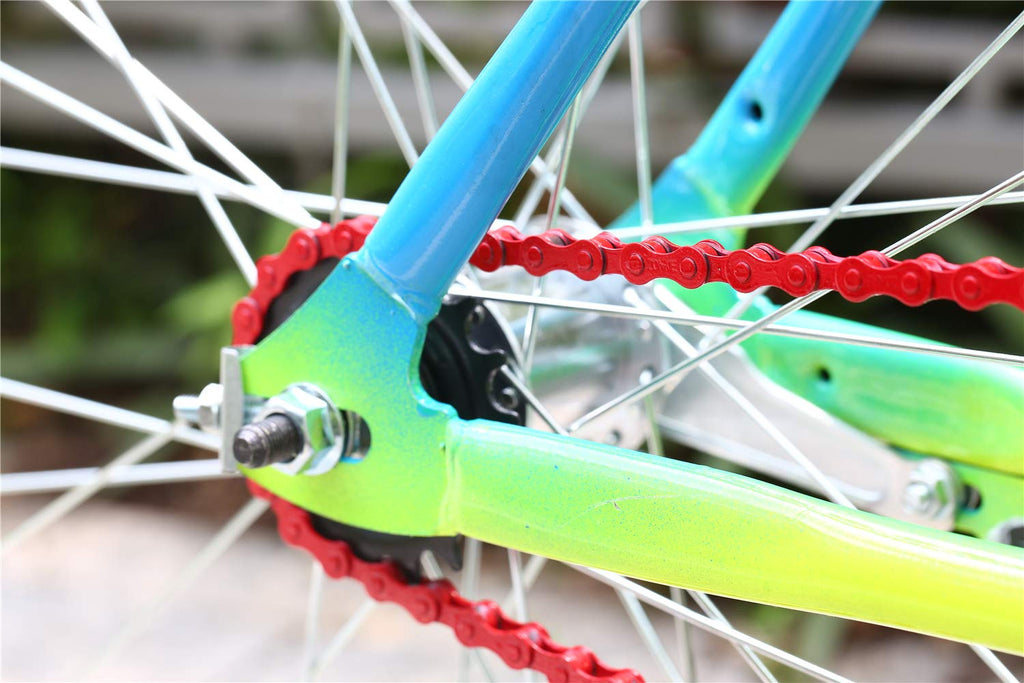 Zonkie Single-Speed Bicycle Chain 1/2 X 1/8 Inch 116 Links (Red, 1/2'' 1/8'' 116 Links)